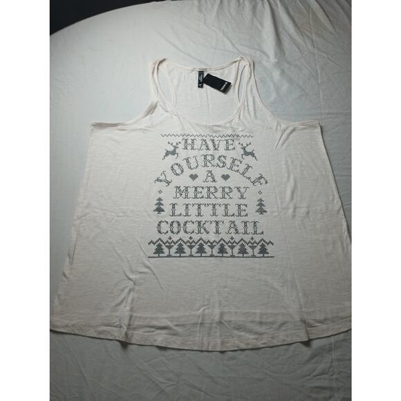 torrid Tops - Torrid NWT Sleep Shirt Tank Women 2X NWT "Have yourself a Merry little Cocktail"